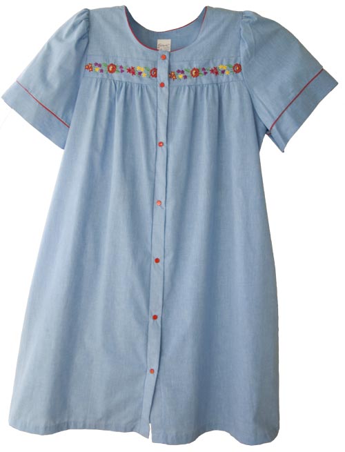 Turquoise Zip Up Short Sleeve Robe Duster